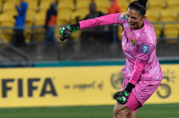 Banyana Banyana goalkeeper Kaylin Swart pictured celebrating at the FIFA Women’s World Cup. Photo: Kaylin Swart (Instagram)