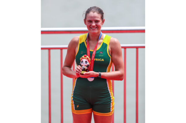 Team South Africa's Courtney Westley secured silver in the Women's W1X rowing on Sunday, 06 August 2023. Photo: USSA Student (Twitter)