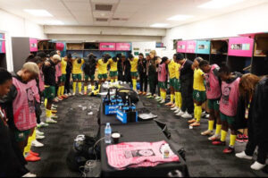 Banyana Banyana pictured in the change room at the FIFA Women’s World Cup. Photo: Banyana Banyana