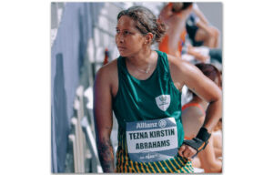 Tezna Abrahams started off her sporting career as a swimmer. This path came into motion after she had a near-drowning accident at the age of two, her parents then insisted she begins swimming, and like they say the rest was history … Fast forward to 2016 and Abrahams made the decision to retire and took a break but made her return to sport in 2022. Photo credit: Andries Kruger