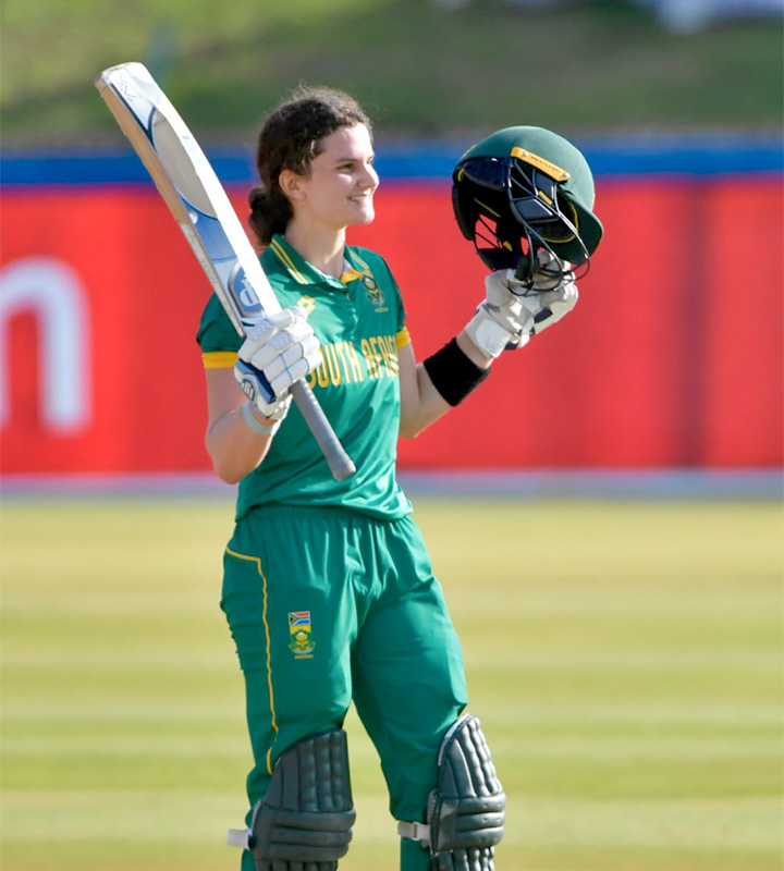 After being invited to bat first, opener Laura Wolvaardt struck an undefeated 184 off 147 balls to take SA to 301/5. Photo: Cricket South Africa/Gallo Images