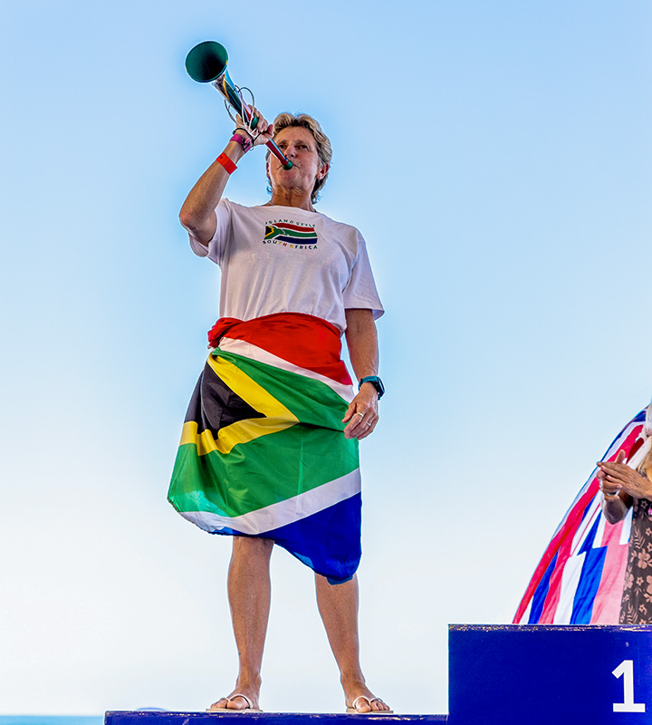 Masters World Champion Heather Clark came the closest to matching the champ, but the South African had to settle for silver. Photo: ISA / Sean Evans