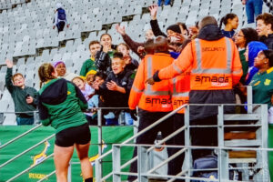 Players interacting with the fans