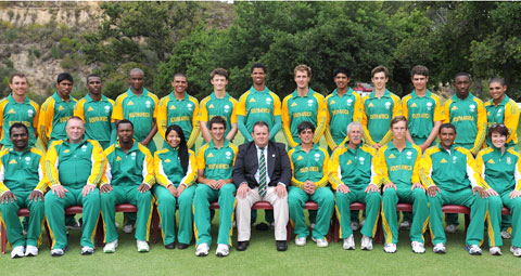 Sipokazi Sokanyile is about to jet off to the ICC Under-19 Cricket World Cup on Friday with the South African men’s squad, where she will take charge of the team’s media relations during the tournament. Sokanyile is pictured with the SA U19 team before their match against Pakistan, on 14 January, 2012 in Stellenbosch. Photo: Peter Heeger / Gallo Images
