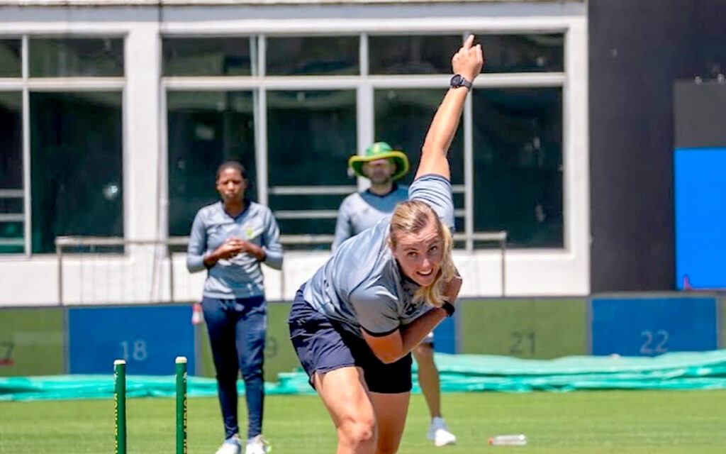 Eliz-Mari Marx starred with the ball before she returned with the bat to ensure that the SA Emerging team, along with a top-scoring innings from Ghandi Jafta, grabbed a second one day fixture win to seal an unassailable 2-nil series lead away against Bangladesh on Thursday, 8 May, 2025. Photo: Supplied