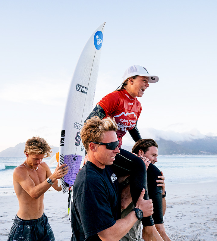 Jessie: “South Africa has always had high-level surfers. It’s been a while since we’ve had a woman on the Championship Tour, but the talent is there.”
