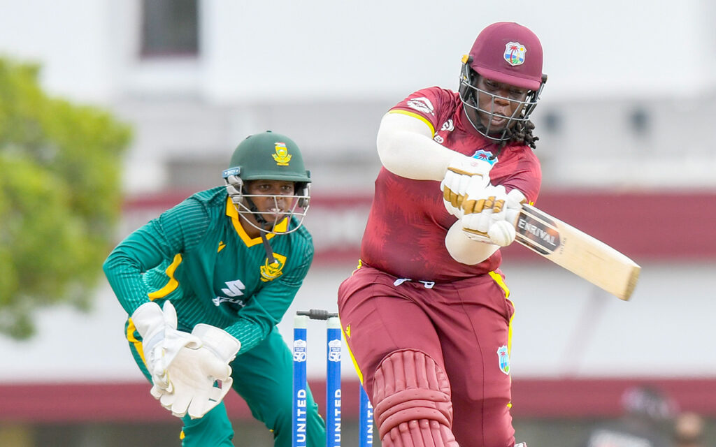 Qiana Joseph recorded a half-century to steer the West Indies to a four-wicket DLS win against the Proteas Women in the opening One-Day International at the Three Ws Oval in Barbados, on Wednesday, 11 June 2025. File Photo: Cricket South Africa