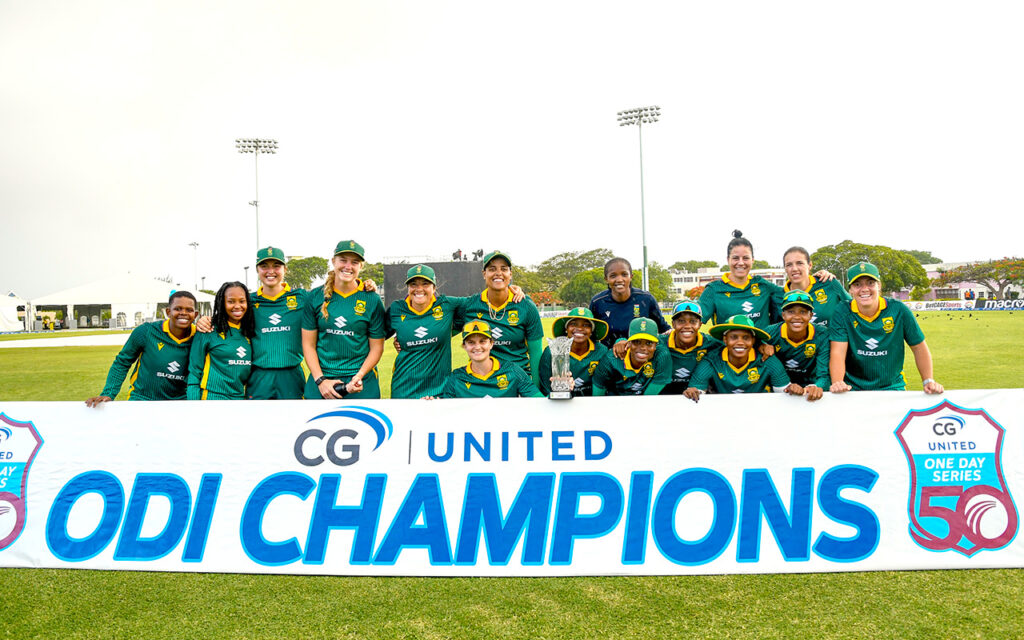 The Proteas Women powered to a commanding 166-run DLS win in the third and final ODI against the West Indies to seal a 2–1 series victory at the Three Ws Oval in Barbados, on Tuesday, 17 June 2025. File Photo: Cricket South Africa