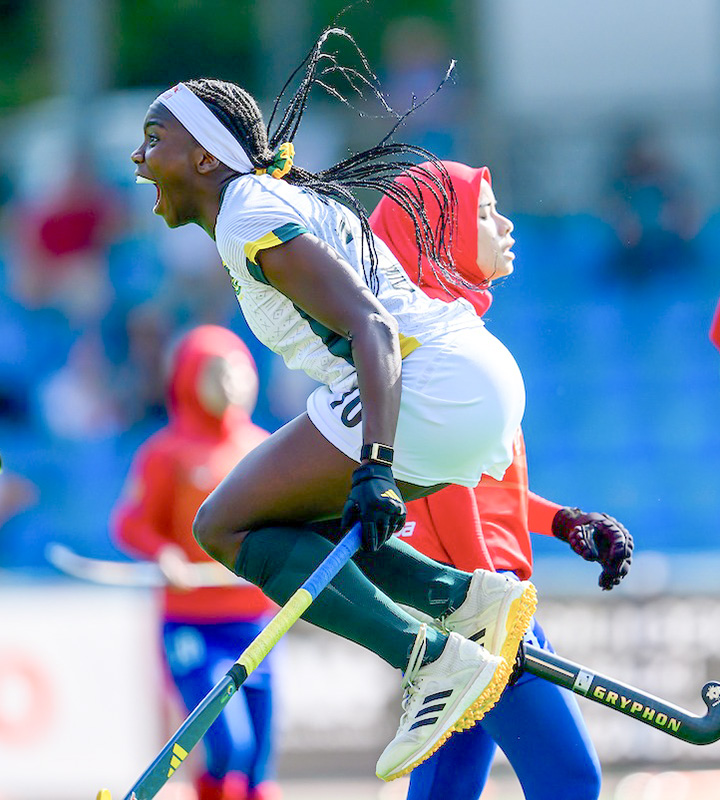 SA striker Onthatile Zulu converted from play following a penalty corner for South Africa’s second goal of the match.