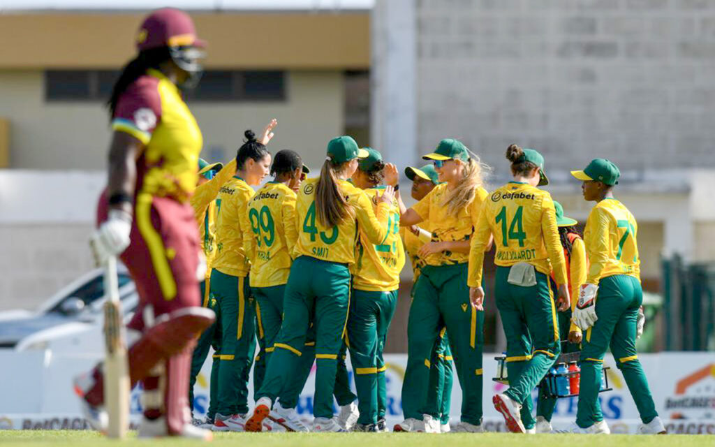 South Africa’s Proteas Women carried their winnings ways into the T20I arena, thumping West Indies by 50 runs to claim a 1-nil lead in the 3-match series after setting a challenging asking total of 183/6 before strangling the hosts’ reply to 133/6 for a 50-run win in Barbados on Friday, 20 June, 2025. All Photos: Cricket South Africa