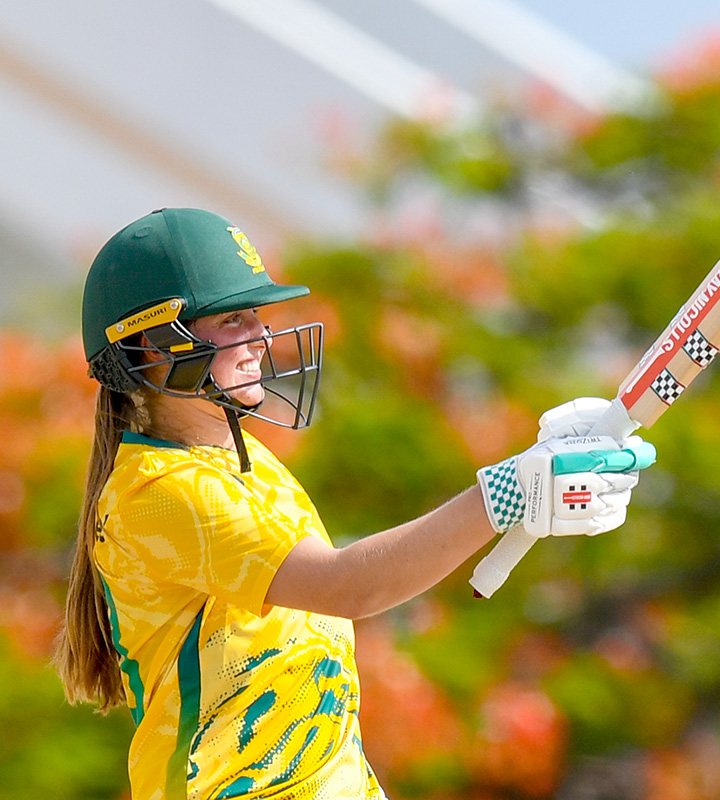 Miané Smit struck an unbeaten maiden T20I half-century, scoring 59* off 38 balls (7 fours, 1 six), to help South Africa post 147/6.