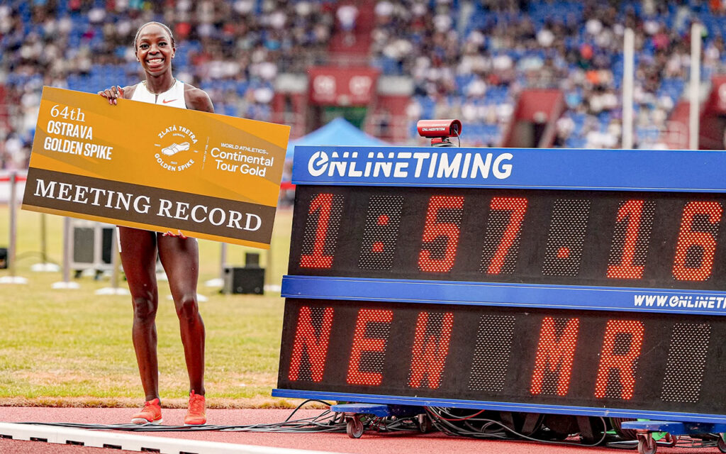 Prudence Sekgodiso's stellar season continues as the World Indoor Champion ran a personal best to win the 800m title on Tuesday, June 24, at the World Athletics Continental Tour Gold meeting (Golden Spike) in Ostrava, Czech Republic.  Photo: Prudence Sekgodiso