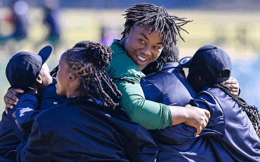 Springbok Women’s forward Babalwa Latsha was among the Springbok Women at the Girls Rugby Week in Johannesburg.