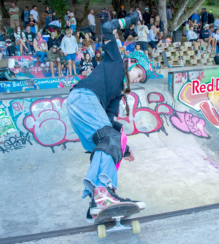 “I train at the Nike Shapa Soweto skatepark with the JHB Skate Club twice a week. My coach is Sharne Jacobs, who also runs Girls Skate SA.”