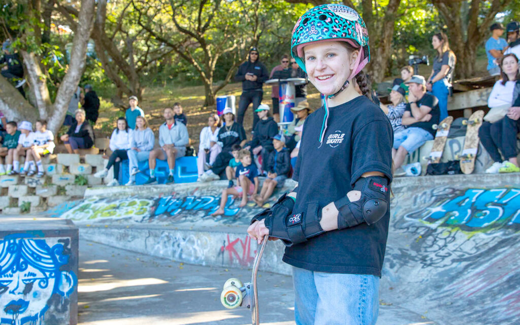 “When I'm skateboarding, I love going fast and high. My favourite trick to do is backside airs, but I do have to work on different tricks and develop my skills, not only doing my favourite tricks.”