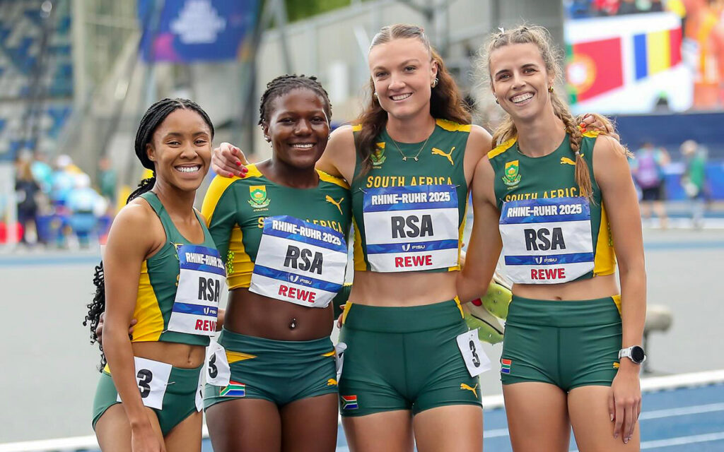 The women’s 4x400m relay team of Precious Molepo, Angelique Strydom, Annestaysha George and Marlie Viljoen finished with a season’s best.