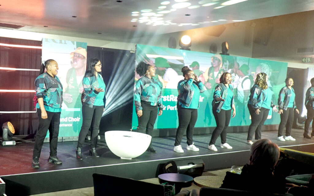 The FirstRand Choir in full swing. From applying to work on the #gsport20 campaign to being front and centre at the Springbok Women's Rugby World Cup send-off, Content Creator Karabelo Duiker is truly living her best life. All Photos: Karabelo Duiker