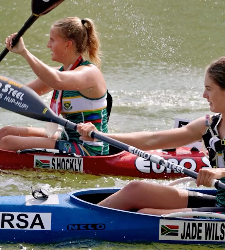 East London's Jade Wilson gave SA its first medal when she finished third in the women's U23 K1 event, with Saskia Hockly (left) finishing fifth.