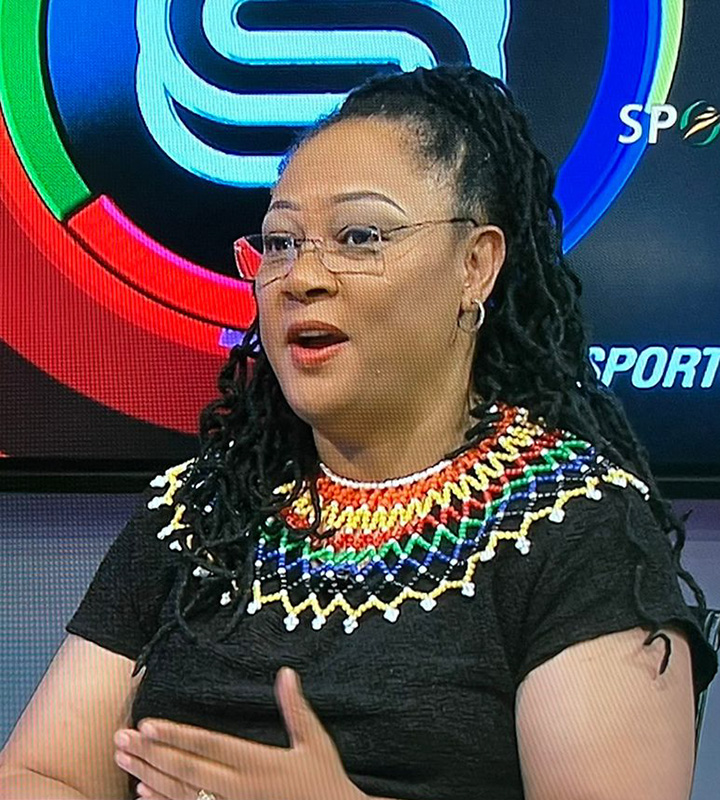 Brown has had a storied career, starting as Banyana Banyana player goalkeeper before she transitioned into media, beginning as a pitch-side reporter, and going on to football analysis and establishing herself as a respected commentator. Photo: Supplied