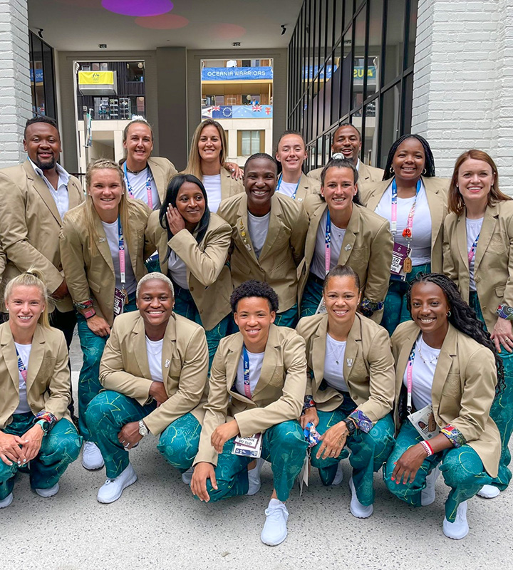 Pictured with the Springbok Women Sevens at the 2024 Olympic Games in Paris. Prior to her position as Head of Women’s Strategy for the Irish Rugby Football Union, Cantwell advanced women’s rugby in South Africa by securing international participation, and establishing a formal contracting structure for national players.