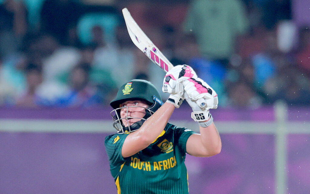 South Africa and Knockout Fixtures at the ICC Women’s Cricket World Cup 2025 Thu, 25 Sept – 1st Warm-Up: South Africa vs Bangladesh - Washed out without a ball bowled Sun, 28 Sept – 2nd Warm-Up: South Africa beat Pakistan by 4 wickets Fri, 3 Oct – England beat South Africa by 10 wickets (Barsapara Cricket Stadium, Guwahati) Mon, 6 Oct – South Africa beat New Zealand by 6 wickets (Holkar Cricket Stadium, Indore) Thu, 9 Oct – South Africa beat India by 3 wickets (ACA-VDCA Cricket Stadium, Visakhapatnam) Mon, 13 Oct – South Africa vs Bangladesh (ACA-VDCA Cricket Stadium, Visakhapatnam) Fri, 17 Oct – South Africa vs Sri Lanka (R.Premadasa Stadium, Colombo) Tue, 21 Oct – South Africa vs Pakistan (R.Premadasa Stadium, Colombo) Sat, 25 Oct – South Africa vs Australia (Holkar Cricket Stadium, Indore) Wed, 29 Oct – Semi-final 1 (Guwahati/Colombo) Thu, 30 Oct – Semi-final 2 (Dr. DY Patil Sports Academy, Navi Mumbai) Sun, 2 Nov – FINAL – (All Matches start at 11h30 unless specified otherwise) Proteas Women Playing XI Laura Wolvaardt (c) Tazmin Brits Suné Luus Marizanne Kapp Anneke Bosch Sinalo Jafta (wk) Chloe Tryon Nadine de Klerk Tumi Sekhukhune Ayabonga Khaka Nonkululeko Mlaba India Playing XI Smriti Mandhana Pratika Rawal Harleen Deol Harmanpreet Kaur (captc) Jemimah Rodrigues Deepti Sharma Richa Ghosh (wk) Amanjot Kaur Sneh Rana Kranti Goud Shree Charani Original Copy: Cricket SA, with editing by gsport Main Photo Caption: SA all-rounder Nadine de Klerk all but single-handedly assured South Africa’s second World Cup win. The visitors secured a critical group-stage win, upsetting a dominant India to make it two wins in three outings at the Dr. Y.S. Rajasekhara Reddy ACA-VDCA Cricket Stadium in Visakhapatnam, India, on Thursday, 9 October 2025. All Photos: ICC via Getty Images Photo 2 Caption: Set 252 to win, SA opener Laura Wolvaardt lost her opening partner Tazmin Brits early, but posted a masterful innings of 70 to set up the chase. Photo 3 Caption: Chloé Tryon posted South Africa’s best return of 3 wickets for 32 in her 10 overs, including India skipper Harmanpreet Kaur and the dangerous Jemimah Rodrigues. Photo 4 Caption: Nonkululeko Mlaba was key in India’s early batting collapse, SA’s first wicket in Smriti Mandhana a prized feather in her figures of 2 for 46 in her 10 overs.