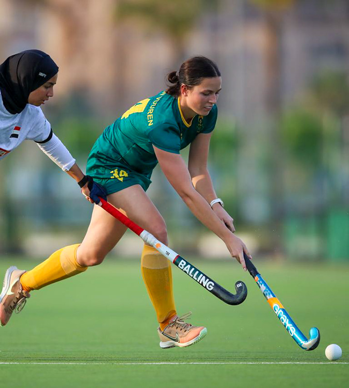It was a memorable day for Ané Janse van Vuuren (pictured), Caylin Maree and Jeanri Thomas, who earned their first senior international caps in the green and gold.