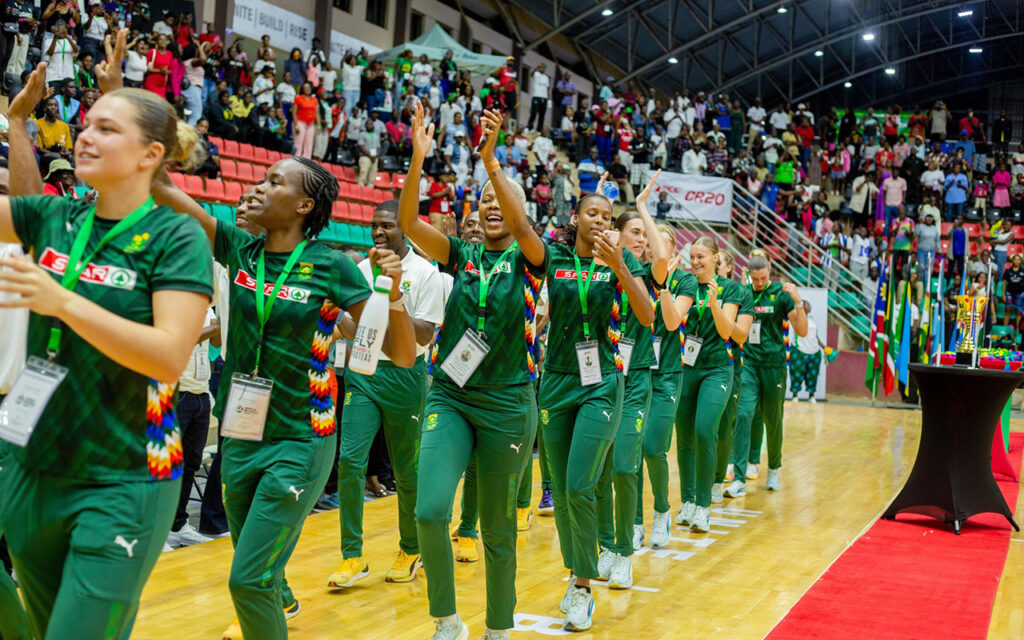 Coach Jenny van Dyk and the Spar Proteas have retained their status as African Champions with a 56-34 win over Uganda, in Lilongwe, Malawi on Sunday, 14 December, 2025. All Photos: BLD Communications