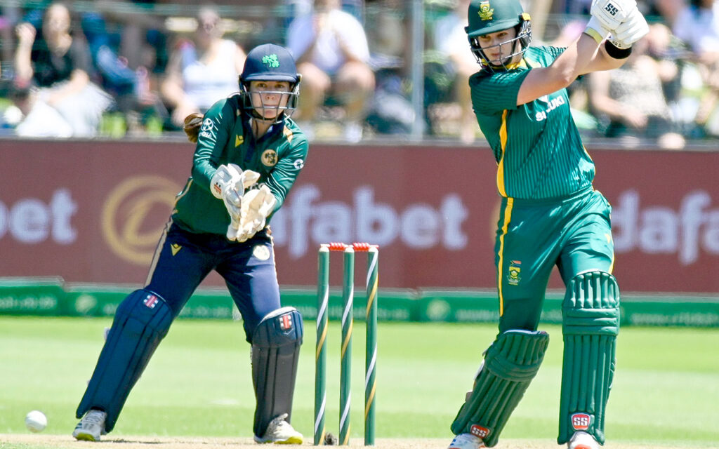 Proteas Women skipper Laura Wolvaardt led from the front after winning the toss, her fourth century innings of 2025 taking her over 1,000 runs in the calendar year, and South Africa to an ODI series-sealing 74-run victory over Ireland, at St George’s Park Stadium at Gqeberha in the Eastern Cape on Tuesday, 16 December 2025. All Photos: Cricket South Africa