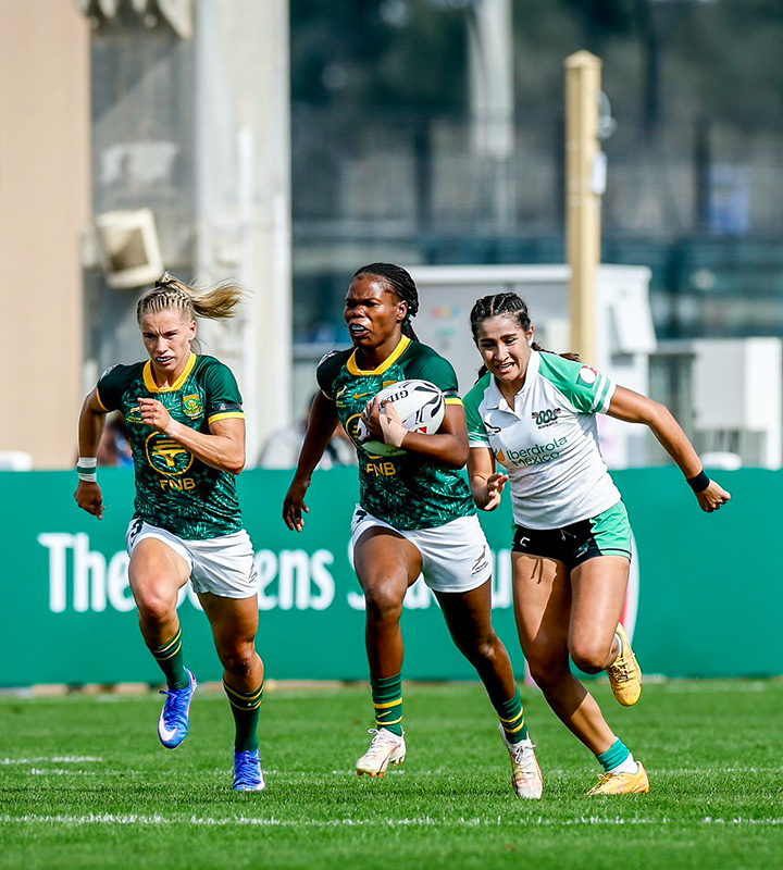 Maria Tshiremba was the star of the tournament, touching down a total of seven tries in the undefeated South African SVNS campaign.
