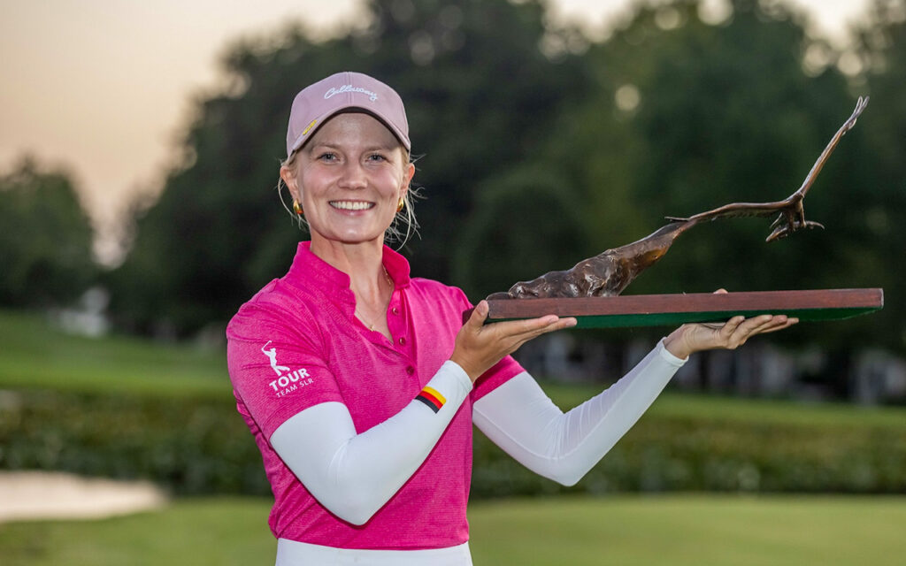 Germany's Celina Sattelkau claimed back-to-back wins on the Sunshine Ladies Tour with a convincing five-stroke victory in the NTT DATA Ladies' Pro-Am brought to you by Standard Bank at The Links, at Fancourt on Sunday, 15 February 2026. All Photos: Sunshine Ladies Tour