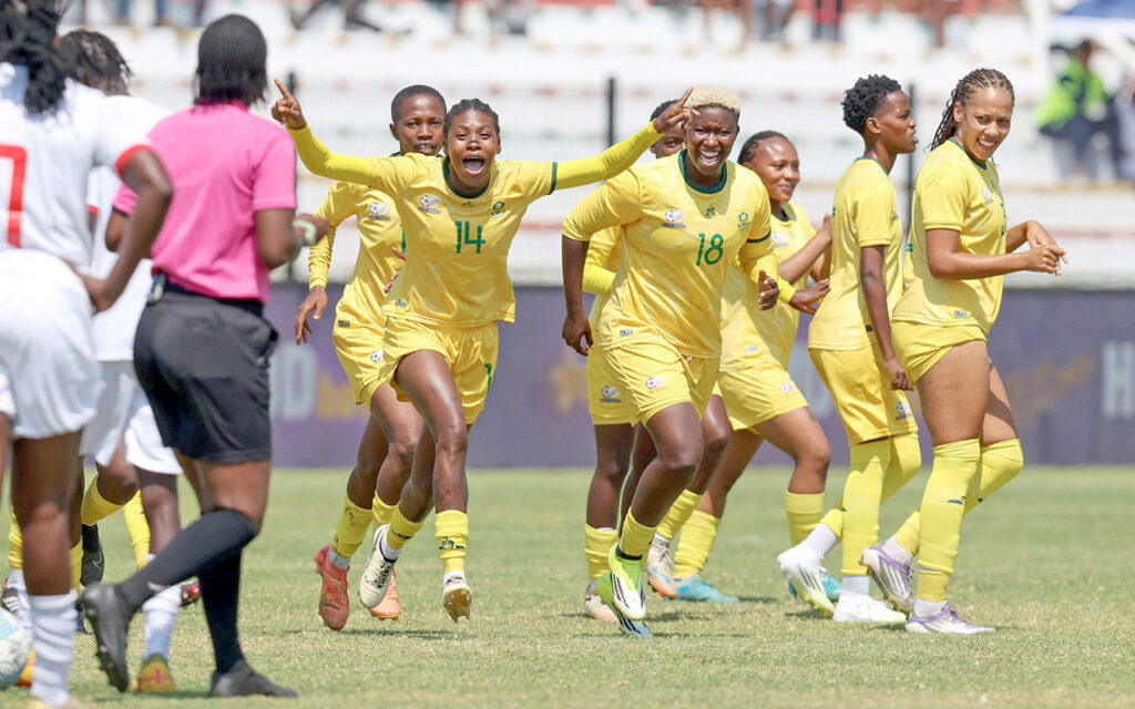 Nonhlanhla Mthandi doubled South Africa’s lead and placed Banyana Banyana’s second COSAFA Women’s Champsionship 2025 win beyond doubt when she netted in the 78th minute, at the Old Peter Mokaba Stadium in Polokwane, Limpopo, on Sturday, 20 February, 2026. All Photos: COSAFA
