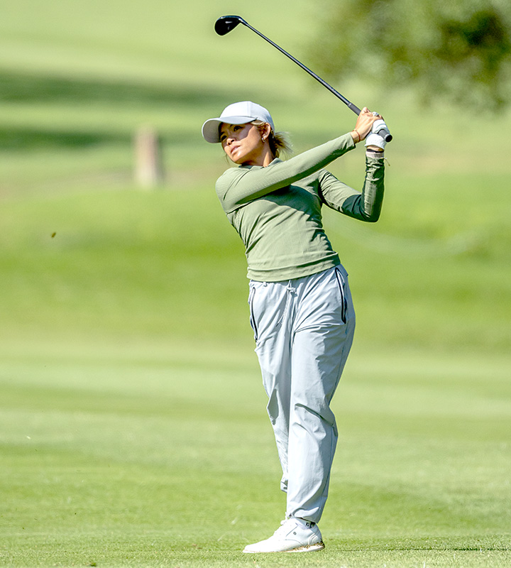 Brianna Navarrosa (Pictured, USA) and France’s Ariane Klotz also carded Round 1 scores of 66 to share the lead with Laisne after Round 1.