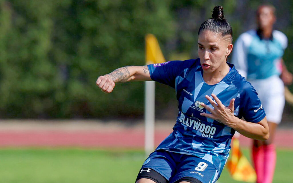 Player of the Match Gabriela Moodaly-Salgado and JVW FC launched the 2026 Hollywoodbets Super League festival format with a commanding 4-1 result over newcomers Ramatlaohle Ladies FC at the UJ Soweto Campus Stadium, climbing to the summit of the Super Rise stream in its highly-anticipated festival format at the UJ Soweto Campus Stadium in Soweto on Friday, 22 May 2026. Photo: JVW FC