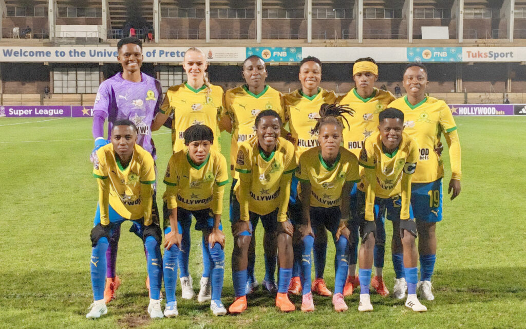 Noxolo Cesane scored twice as Mamelodi Sundowns Ladies extended their advantage at the top of the Hollywoodbets Super League Super Era with a 4-0 win over University of Pretoria, at Tuks Stadium in Pretoria on Friday, 19 June 2026. All Photos: Supplied