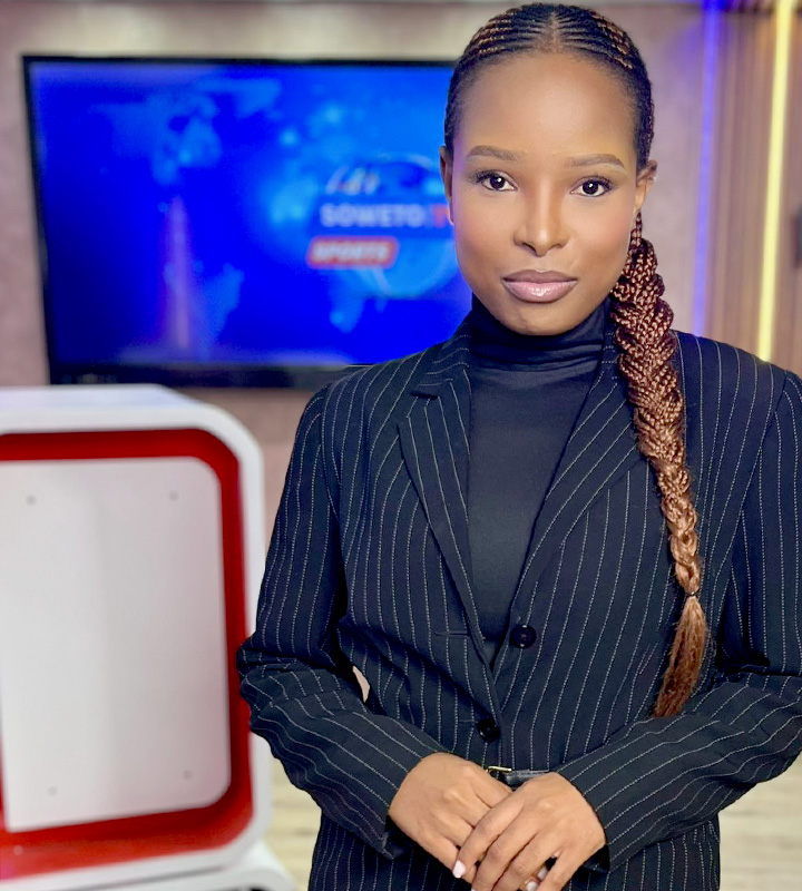 Zondo anchored the English sports news at Soweto TV, sharpening the discipline and tonality the anchor chair demands.