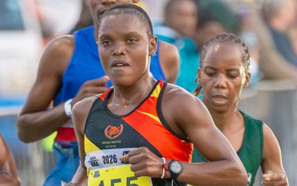 Cacisile Sosibo earned her first national senior title in the women's half-marathon at the ASA Road Running Championships, staged in conjunction with the Nelson Mandela Bay Half-Marathon at Pollok Beach in Gqeberha on Saturday, 27 June 2026. All Photos: Cecilia van Bers / Athletics SA