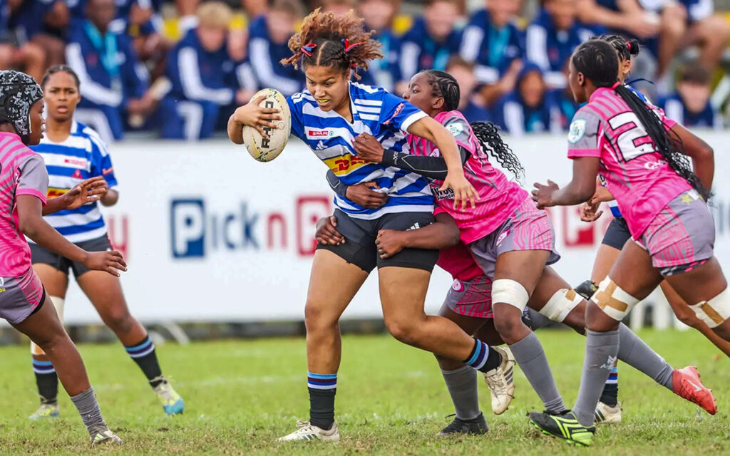 The FNB U16 Girls Week produced a thrilling second day of action at Kearsney College in Botha's Hill on Thursday, 2 July 2026, with the unbeaten Blue Bulls and Western Province (pictured) on course for a mouthwatering finale on Saturday. All Photos: Gallo Images / SA Rugby