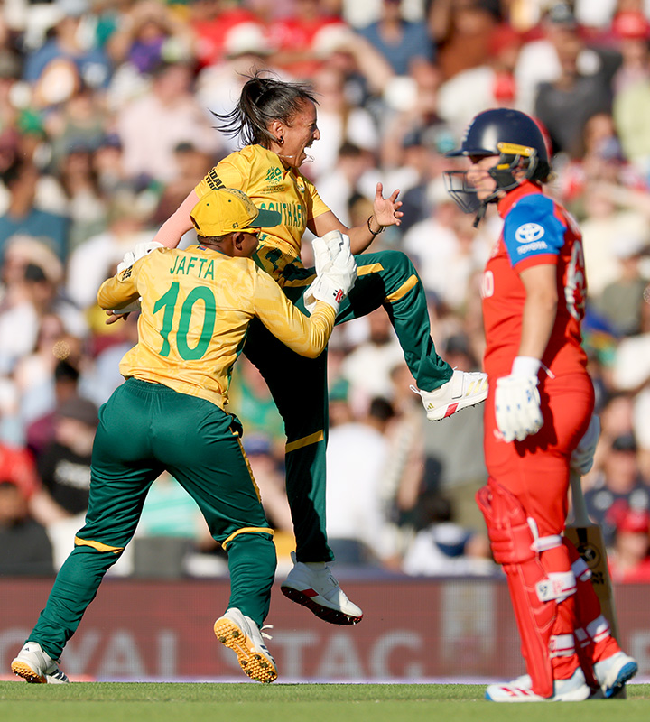 South Africa had England reeling at 23 for 3 in the semi-final at the Oval before a match-winning stand from the hosts turned the contest.