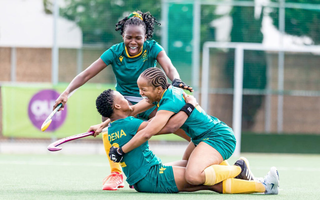 Ntsopa Mokoena earned her 50th international cap, scored her 12th international goal, and was named Player of the Match as South Africa beat Namibia 4-0 in the opening Test of their four-match series at Elkanah House High School in Cape Town on Monday, 20 July 2026. All Photos: / SA Hockey