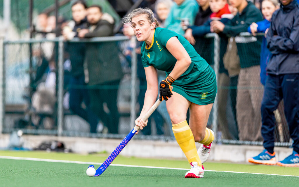 Hannah Pearce converted a penalty stroke in each half to take her series tally to five goals as South Africa beat Namibia 4-1 and clinched the series in the third Test at Elkanah House High School in Cape Town on Thursday, 23 July 2026. All Photos: ACK Sports Photography