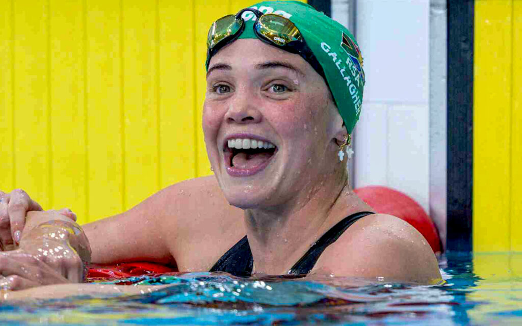 Erin Gallagher clung on by a single hundredth of a second to claim bronze in the women's 100m butterfly, her her third medal of the 2026 Commonwealth Games, at the Tollcross International Swimming Centre in Glasgow, Scotland on Monday, 27 July 2026. All Photos: Anton Geyser / Team SA