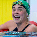 Erin Gallagher clung on by a single hundredth of a second to claim bronze in the women's 100m butterfly, her her third medal of the 2026 Commonwealth Games, at the Tollcross International Swimming Centre in Glasgow, Scotland on Monday, 27 July 2026. All Photos: Anton Geyser / Team SA