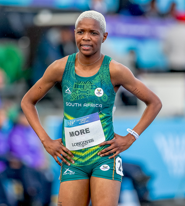 Karabo More ran a season's best 4:37.97 in the women's one mile heats without advancing at the Scotstoun Stadium.