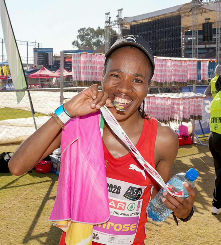 Training for the half-marathon at the World Road Running Champs this September, Xaba claimed her first title of the 2026 campaign in Tshwane.