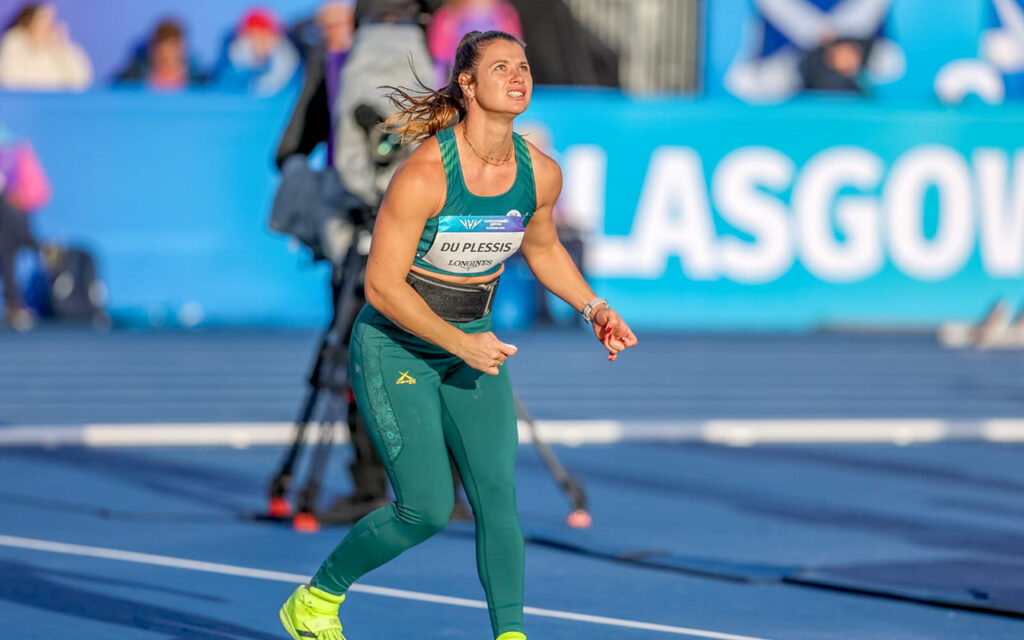 Jo-Ané du Plessis finished sixth in the women's javelin final three months after back surgery, a defining image of courage as South Africa's women closed the 2026 Commonwealth Games with eleven medals in Glasgow, Scotland on Sunday, 2 August 2026. All Photos: Charmaine Botes Visser / Team SA