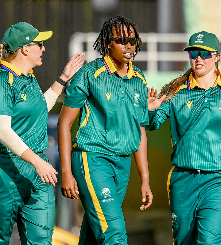 Luyanda Nzuza returned figures of three for 28 in 10 overs to break the back of the visitors' reply, reducing Bangladesh Emerging Women to 132/5.