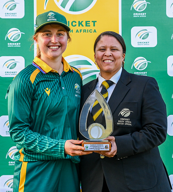 Miané Smit signed off with three wickets for eight runs in three overs after earlier scoring 49, completing a comprehensive result for the hosts.