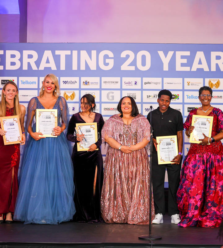 Ministerial Recognition of Excellence award (from left) Liezl Gouws, Paris-Gail Isaacs (represented by her mom), Jenny van Dyk (represented by Vanes-Mari du Toit), Bonolo Mokoma and Roshael Hoosen were honoured by Deputy Minister Peach Mabe.
