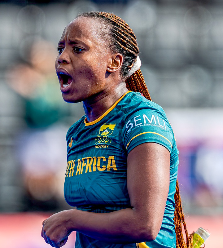 SA skipper Edith Molikoe opened scoring for South Africa with a field goal in the 22nd minute to level scores against Chile on Sunday.