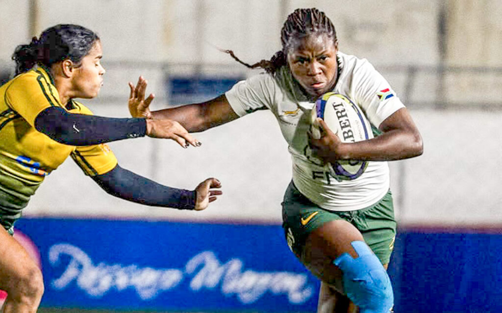 The SA Women 'A' side fought hard on their first outing on tour but went down 34-12 to Brazil, with Emihle Mayitshe and Hayley Hardneck scoring the visitors' tries, at the Estádio Nicolau Alayon in Sao Paulo, Brazil on Monday 24 August 2026. All Photos: SA Rugby / Gallo Images